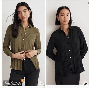 2x Madewell Crinkled Button-Up Shirt Bundle / XS